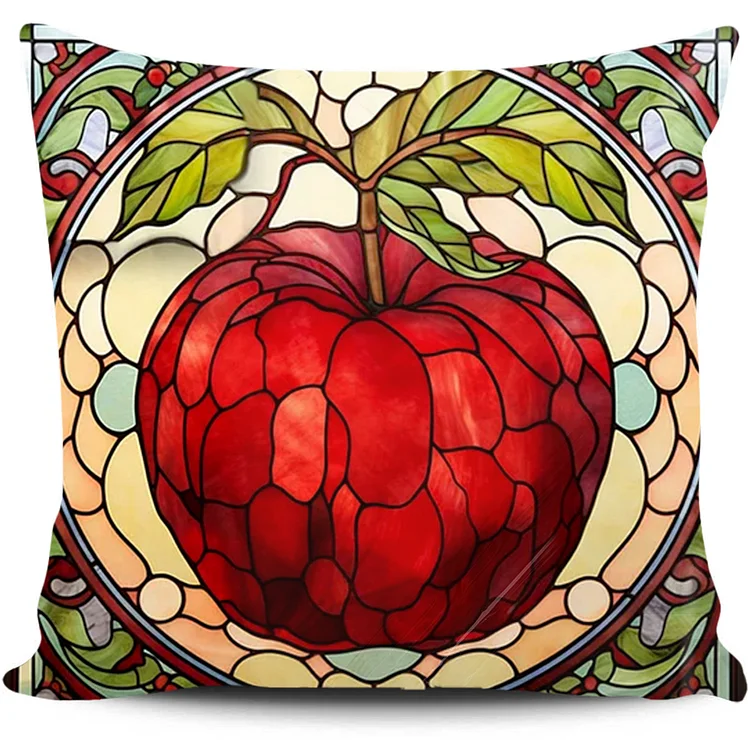 Cross Stitch Pillow - Glass Art – Apple (45*45cm) gbfke