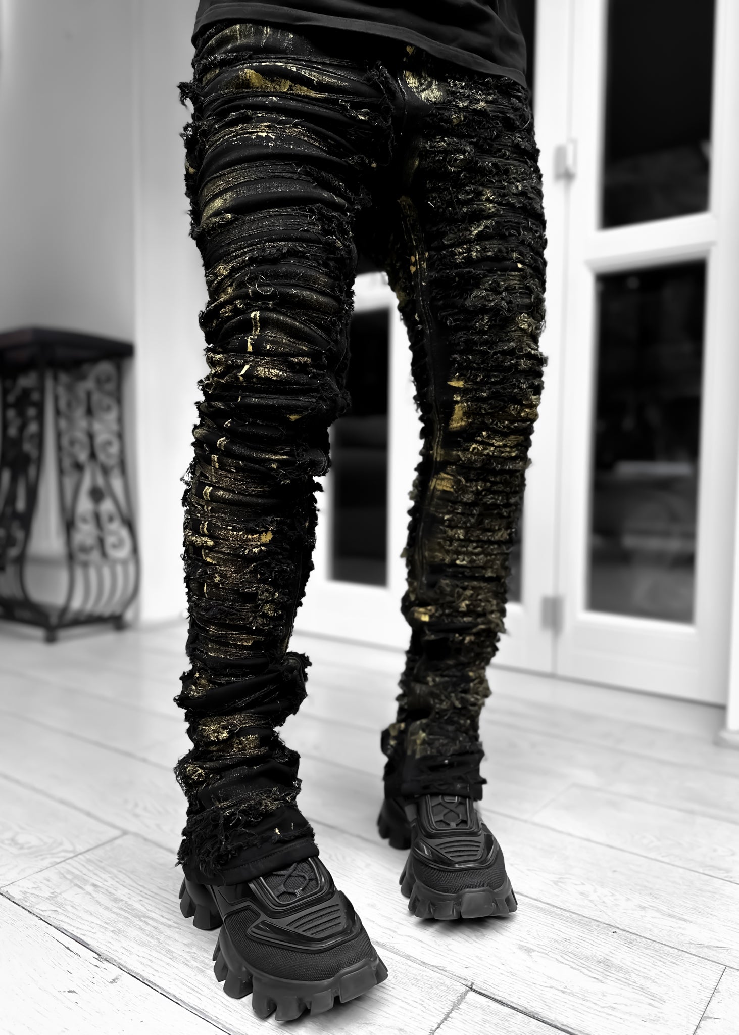 Denim Stoned Pant Set main image 1