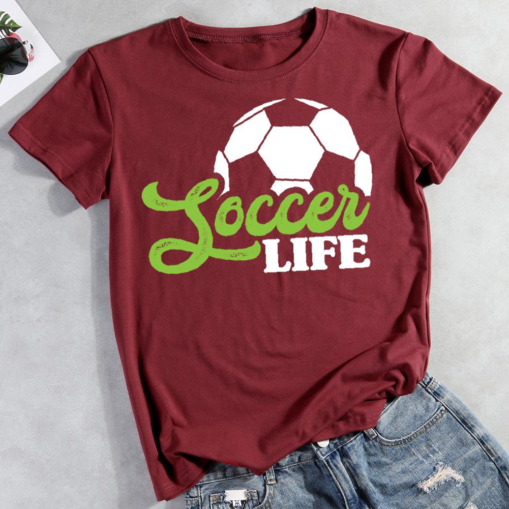 Soccer Life Round Neck T-shirt-0019621-Guru-buzz