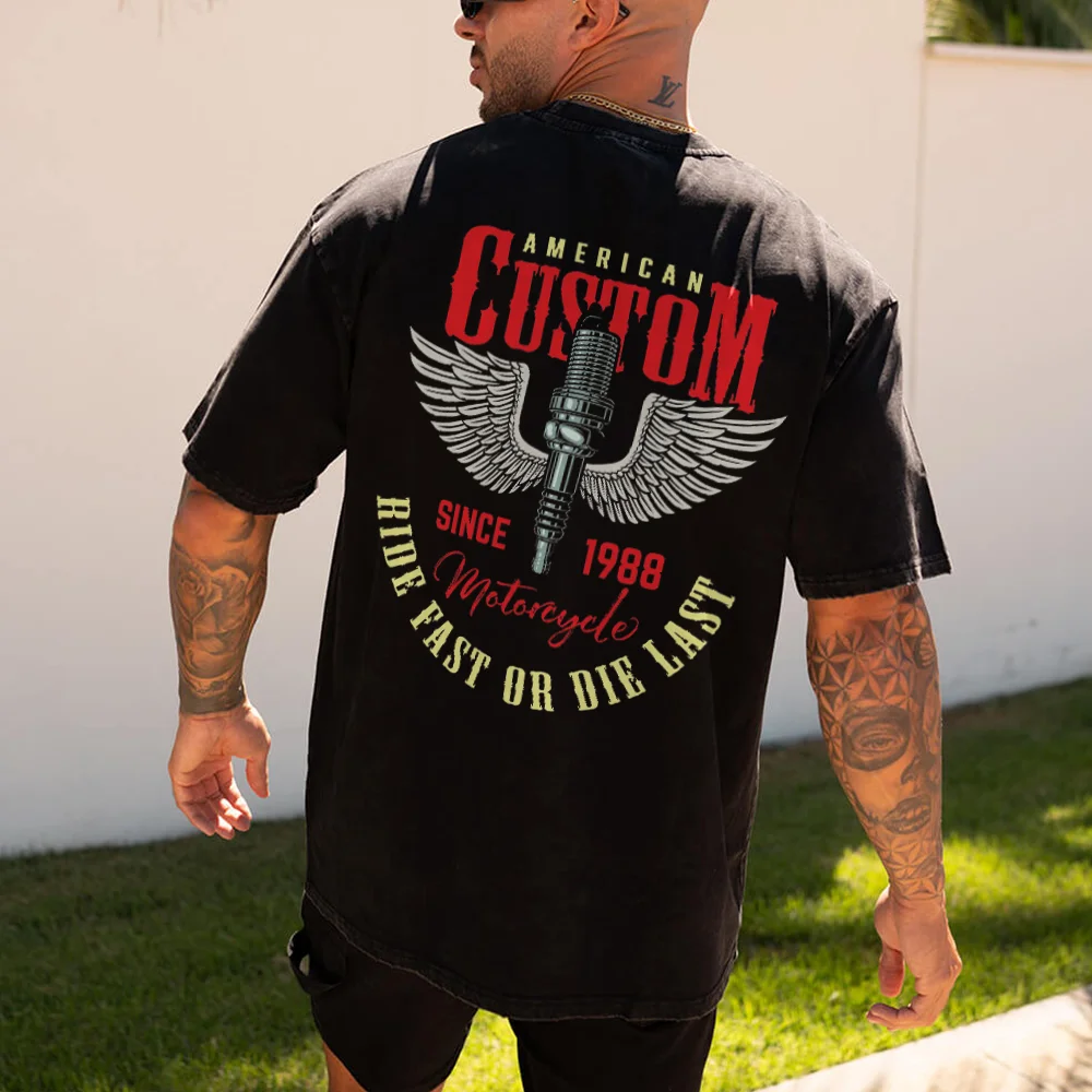 Ride Fast Or Die Last Printed Men's T-shirt - Devcarry