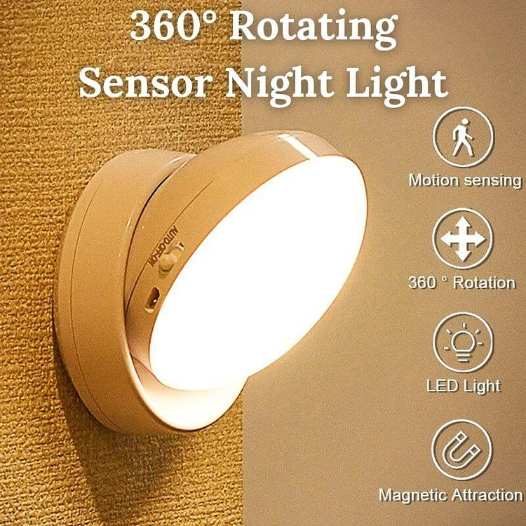 360° Rotating Intelligent Sensor Rechargeable Night Light