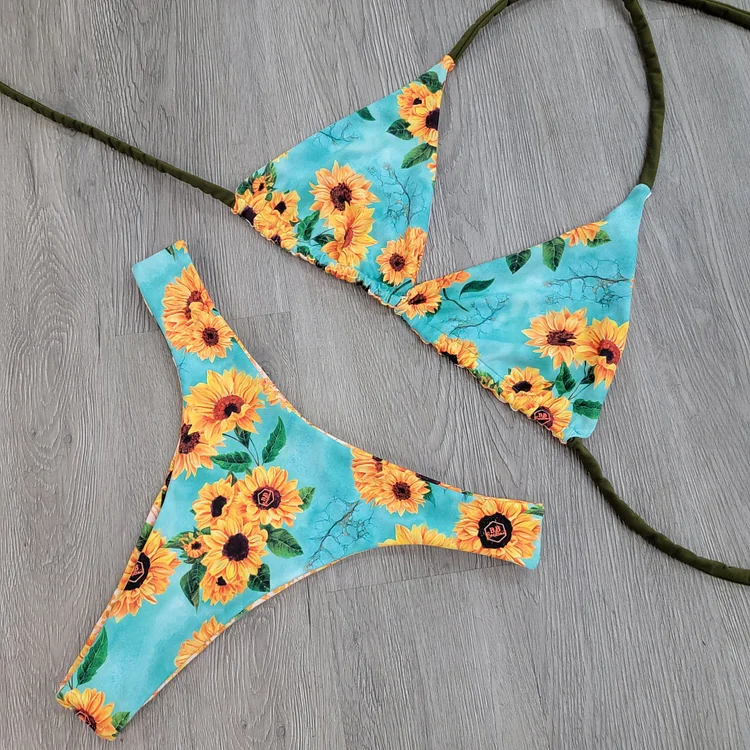 Sunflowers Triangle Bikini Set