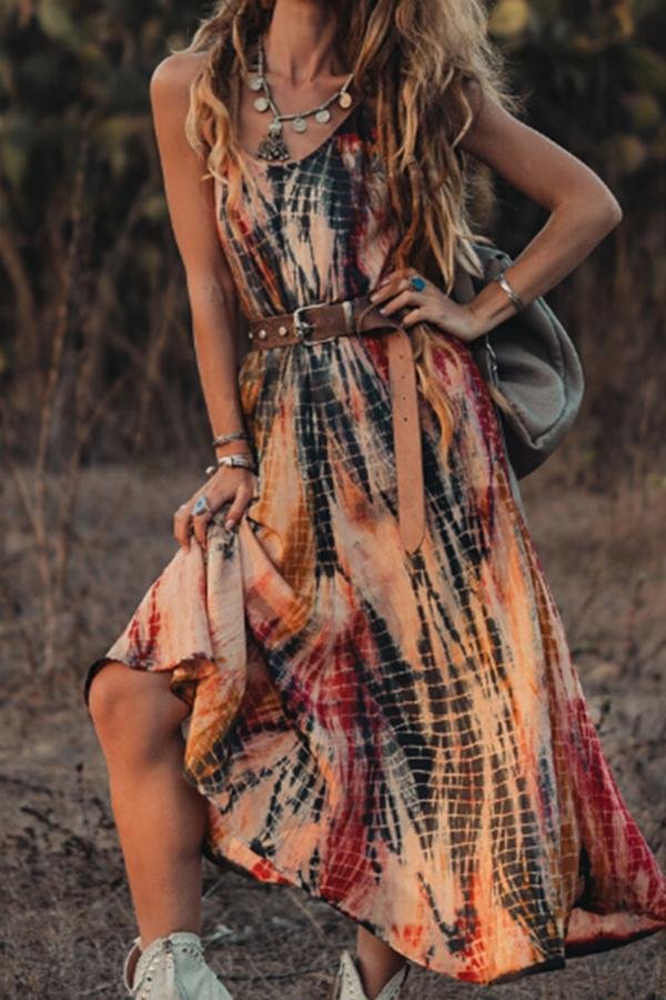 Tie Dye Loose Braces Skirt P15921