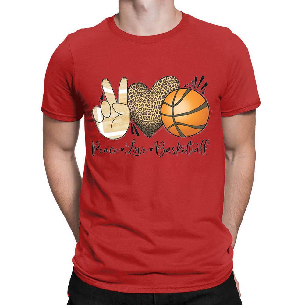 Peace Love Basketball Men's T-shirt-Guru-buzz