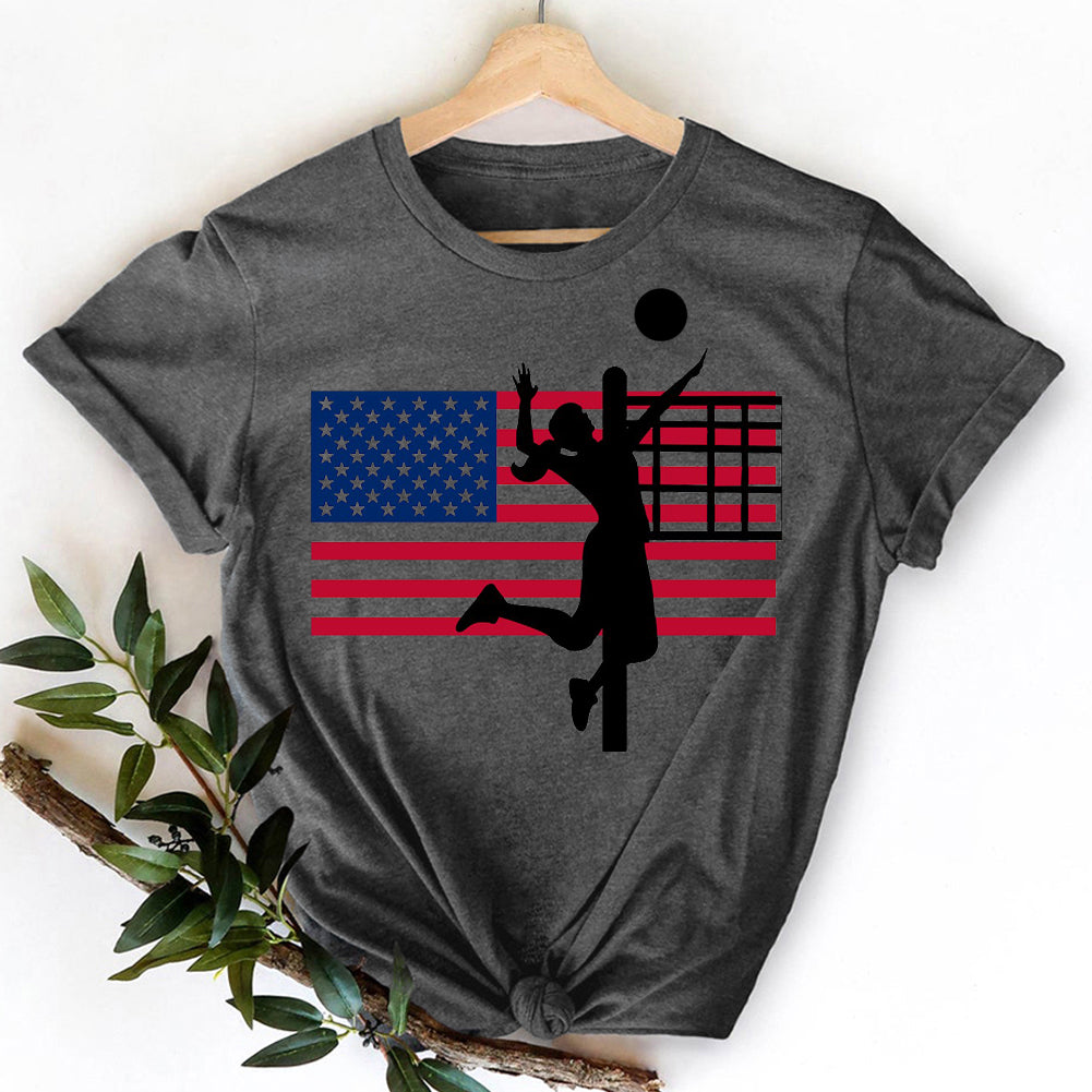 American Flag Volleyball T-Shirt-07549-Guru-buzz