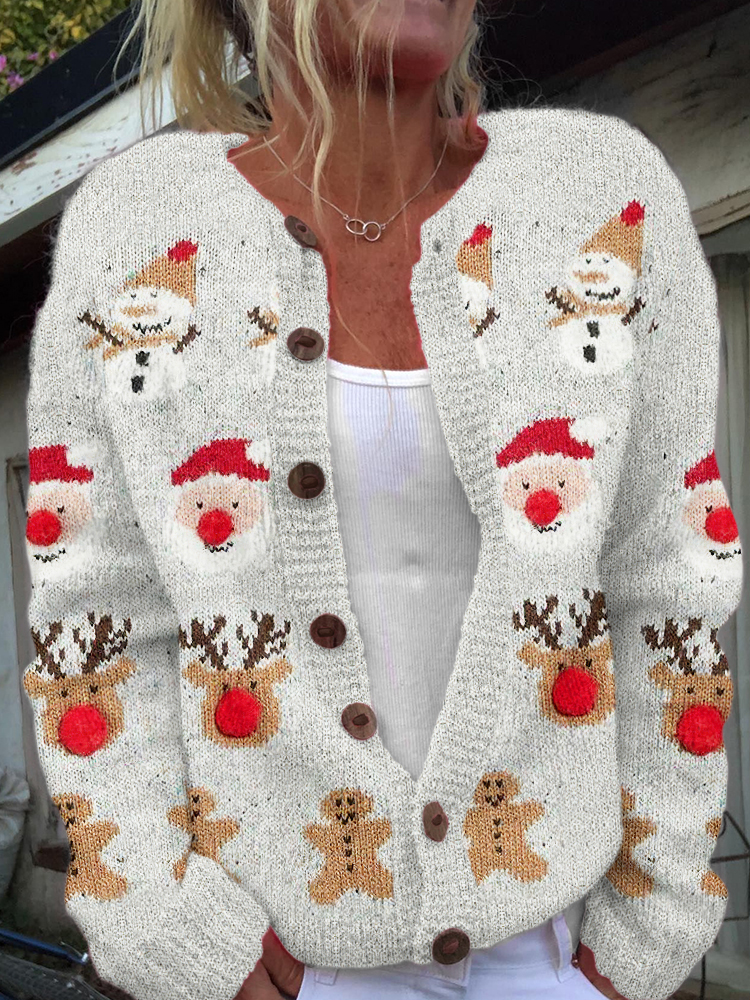 Comstylish Women's Christmas Snowman Art Cozy Sweater