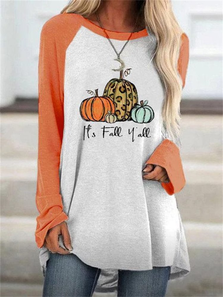 It's Fall Y'all Leopard Print A Line T Shirt