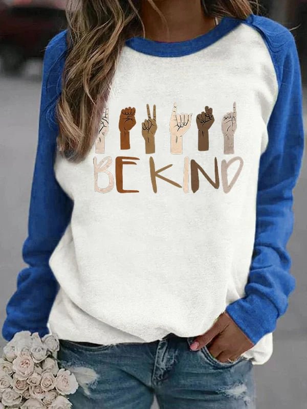 VChics Black History Month Be Kind Print Sweatshirt