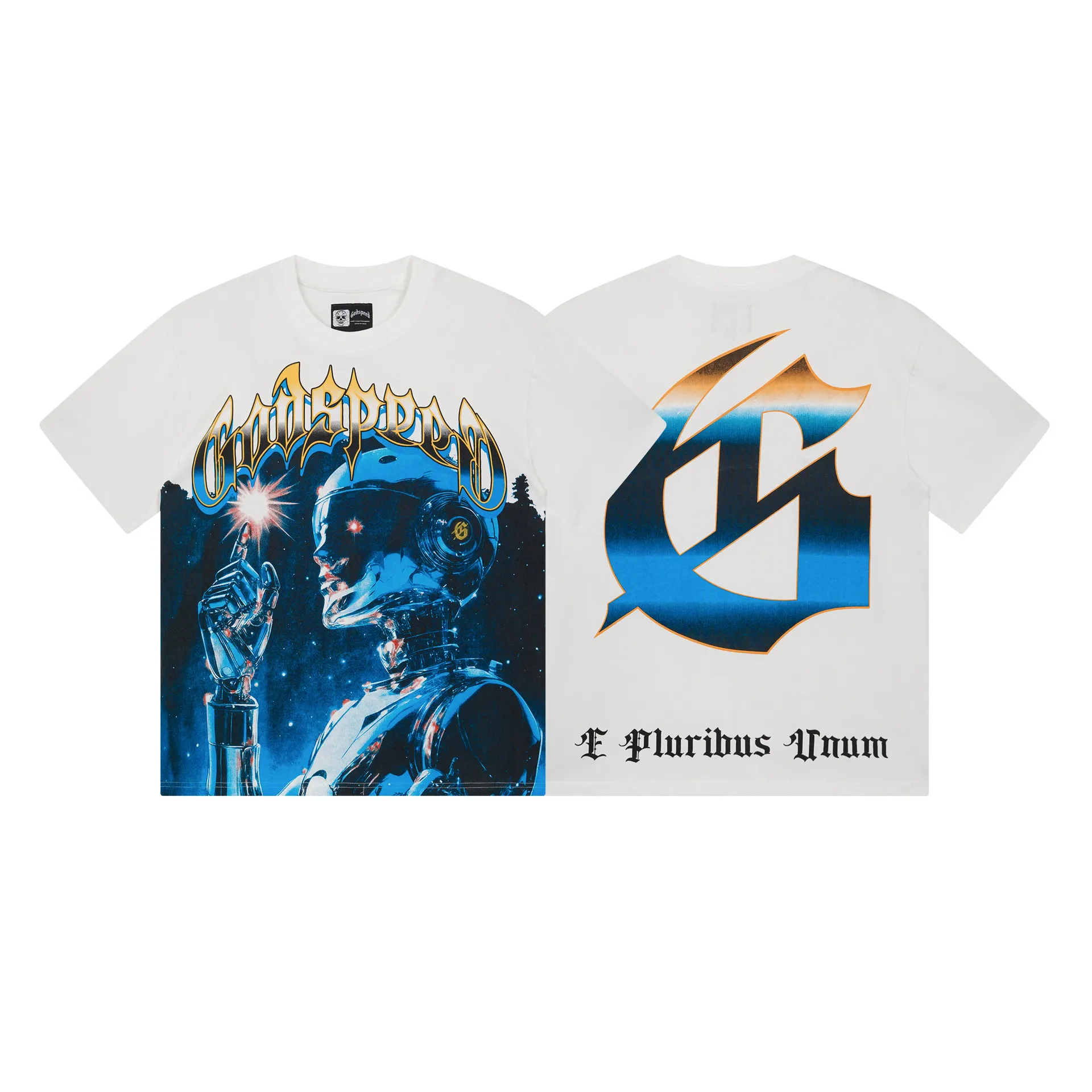 Godspeed Cyborg T-Shirt – White Futuristic Streetwear Tee