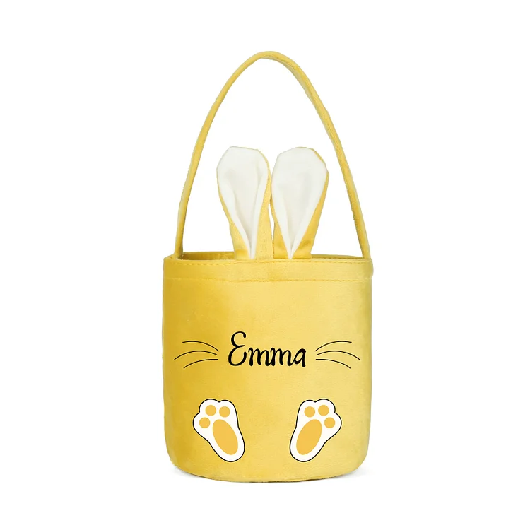 Personalized Bunny Tote Bag Custom Name Bunny Basket Bucket Bag Easter Gifts