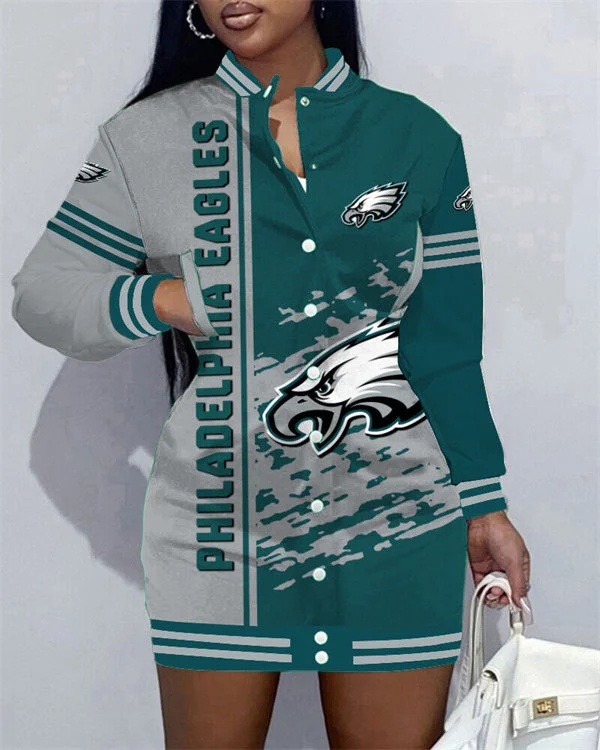Philadelphia Eagles
Limited Edition Button Down Long Sleeve Jacket Dress