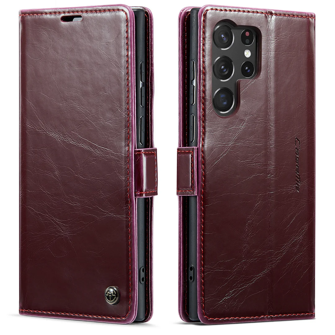 Luxury Retro Leather Wallet Phone Case With 2 Cards Slot,Cash Slot And Phone Stand For Galaxy S22/S22+/S22 Ultra/S23/S23+/S23 Ultra/S24/S24 Plus/S24 Ultra