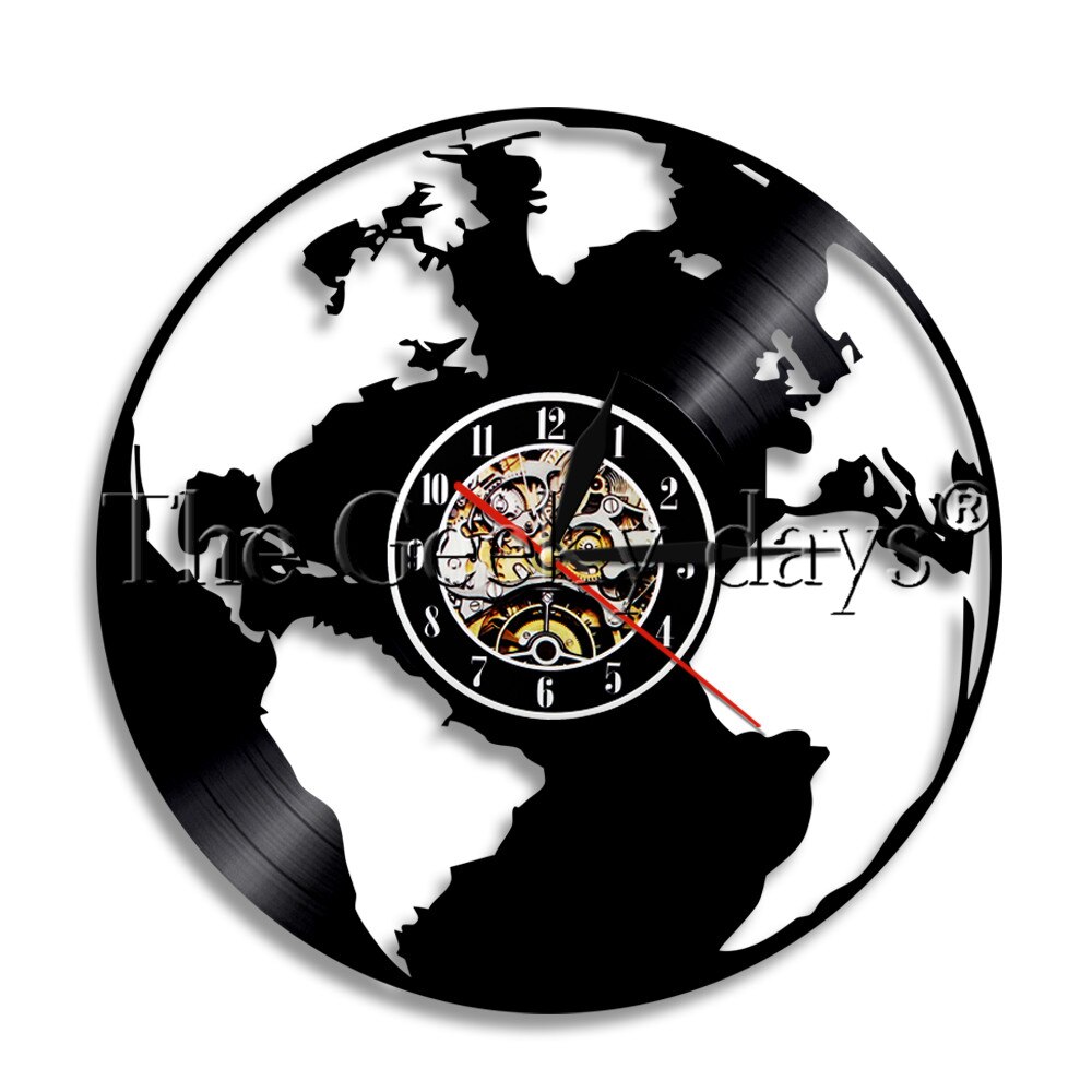 World Map Travel Around Silhouette - Vinyl Record Wall Clock - Without LED, 501 Original
World Map Travel Around Silhouette - Vinyl Record Wall Clock - Without LED, 501 Original