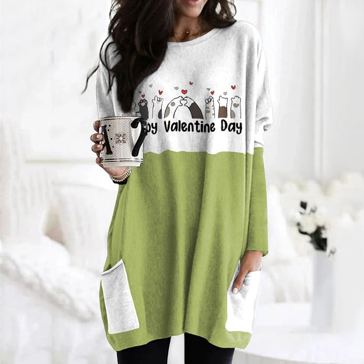 VChics Valentine'S Day Dog Paw Print Tunic