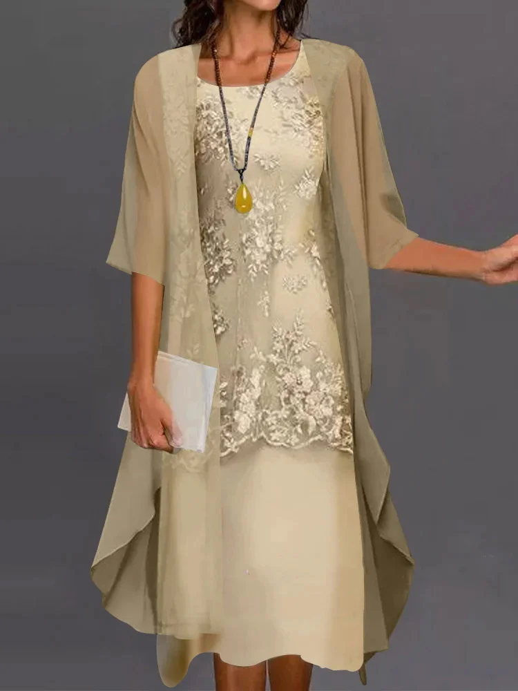 Elegant Lace Dress Two-Piece Set VangoghDress