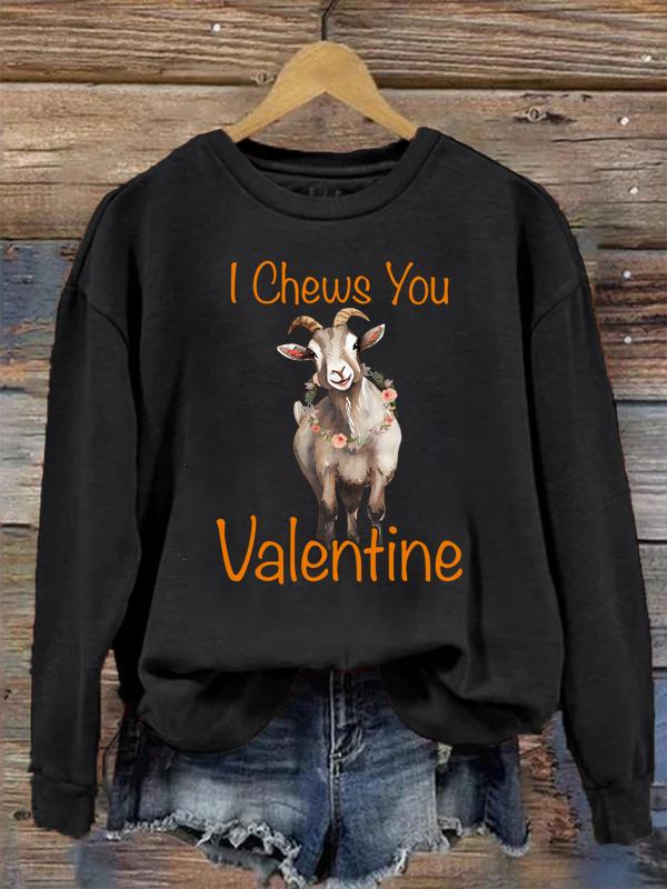 I Chews You Valentine Crew Neck Sweatshirt-0024873-Guru-buzz