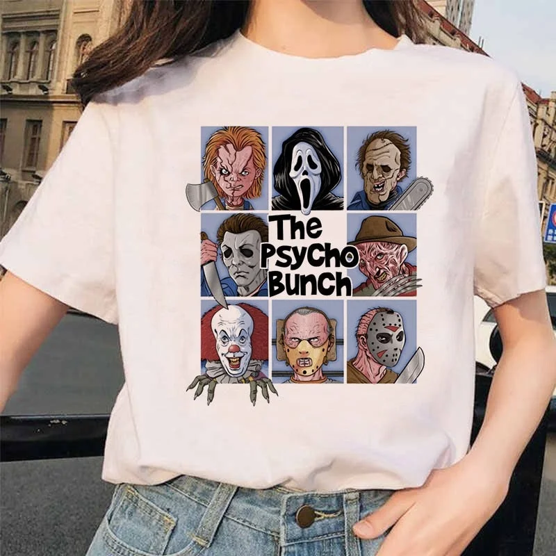 Japanese Chucky Horror Tshirt  High Quality Cool Women T Shirt Streetwear Ulzzang Tee Shirts T-shirt Fashion Female Femme Tops