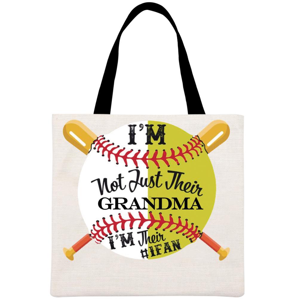I'M not just just there grandma Printed Linen Bag-Guru-buzz