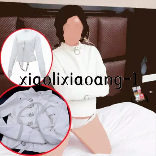 pornhint Pornhint Female PU Leather Adjustable Binder Straitjacket Binding Slaver Lockable Coat Libido