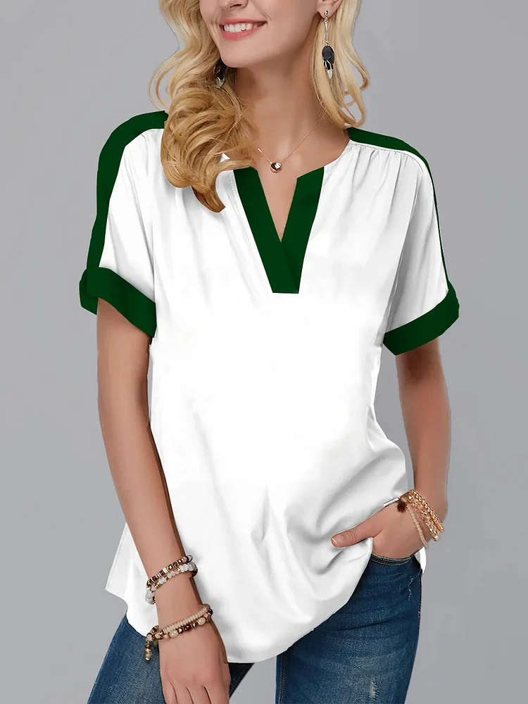 Green Bay Fashion Short Sleeve V-Neck Shirt