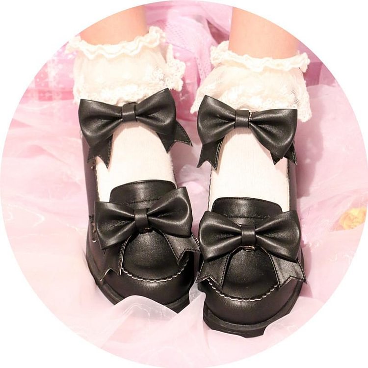 4 Colors Starry Bow Lolita Shoes SP1710283