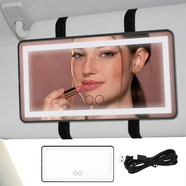 60 LEDs Car Sun Visor Vanity Mirror Rechargeable Makeup Mirror