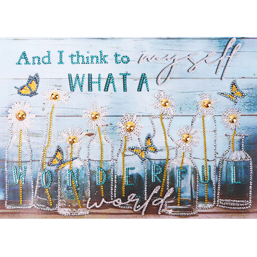 And I Think To Myself What A Wonderful World With Flowers Quotes - Special Shaped Diamond Painting - 40*30CM, 501 Original
And I Think To Myself What A Wonderful World With Flowers Quotes - Special Shaped Diamond Painting - 40*30CM, 501 Original