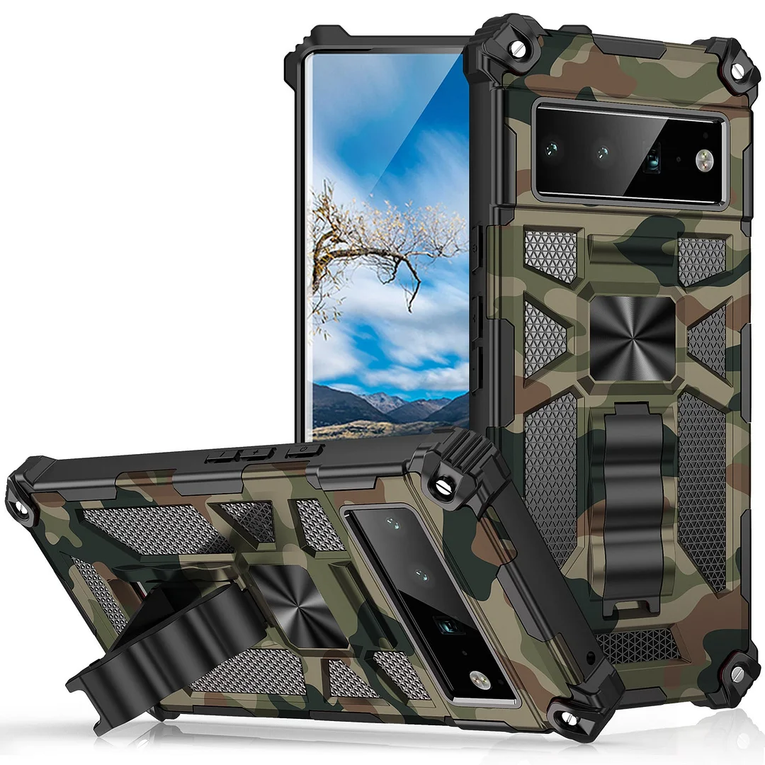 Camouflage New Luxury Armor Shockproof Case With Kickstand For Google Pixel 6/Pro