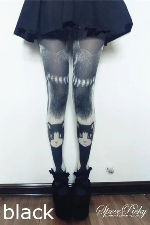 Final Stock! Kitten Embrace Your Legs Printing Tights SP140510