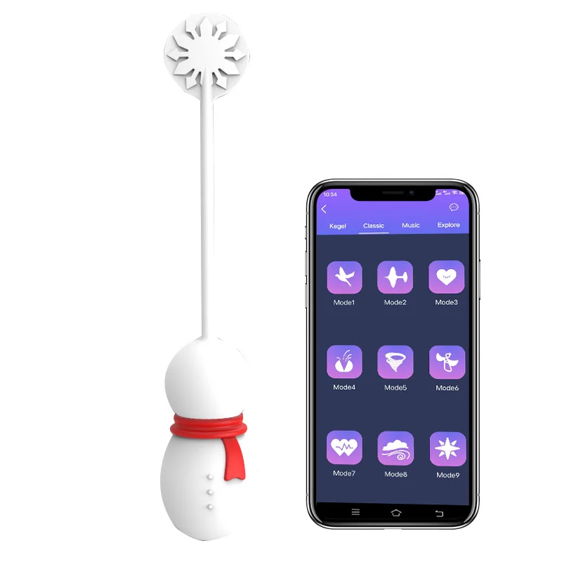 App Remote Control Silicone Kegel Ball Vaginal Dumbbell - Rose Toy