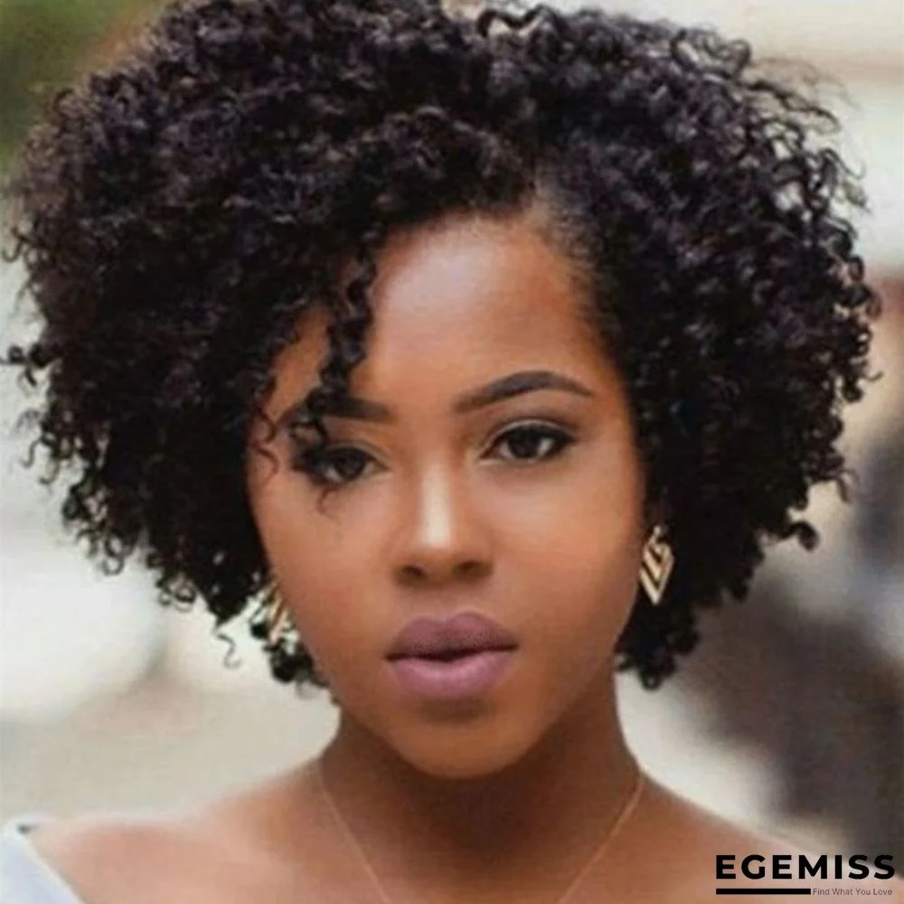 Black Fashion Solid Hign-temperature Resistance Curly Hair Wigs | EGEMISS