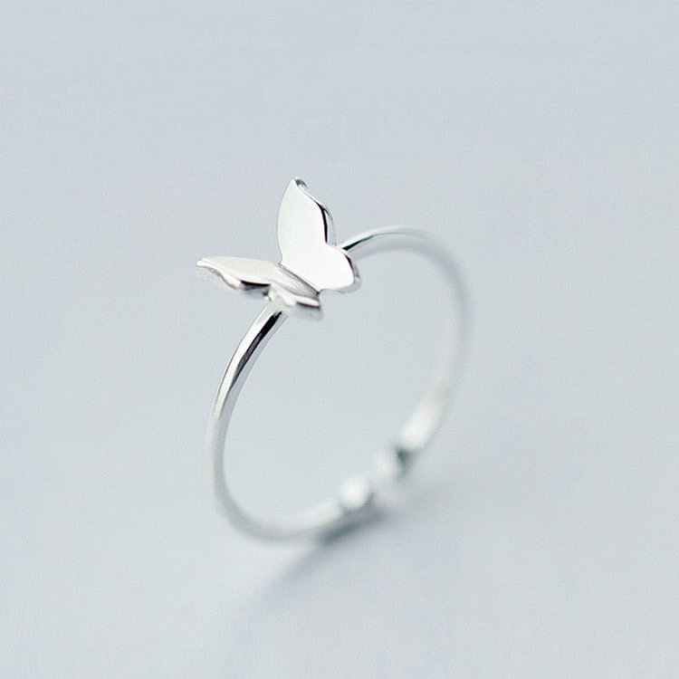 YOY-925 S Sterling Silver Butterfly Cocktail Ring