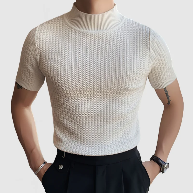 Men's Ice Silk Knit Stretch Breathable Short Sleeve