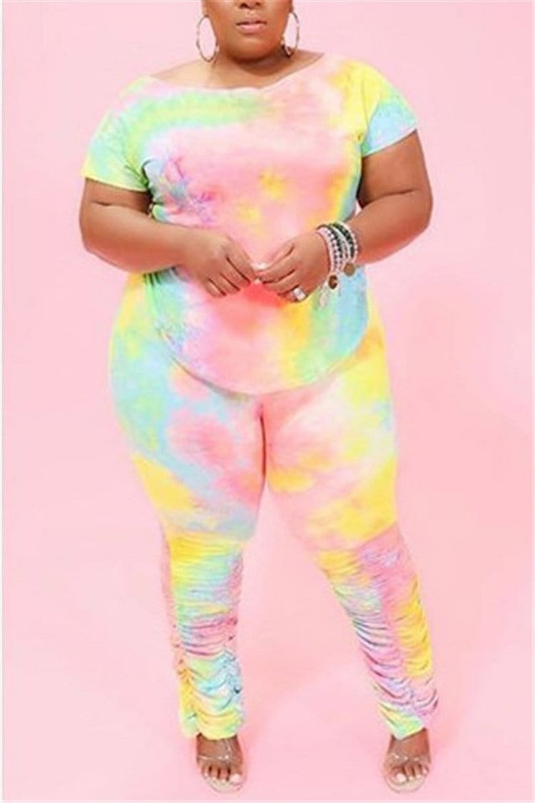 Casual Plus Size Printed Set - BlackFridayBuys