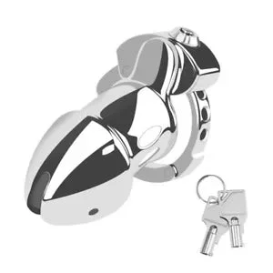 pornhint Pornhint NEW LISTINGA500 Handcuff Style Metal Chrome Male Chastity Cage Device - Fast Shipping!