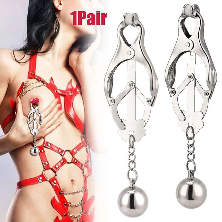 pornhint Pornhint 1 Pair Nipple Clamps Breast Clip With Weights Ball Bondage Sex Toys For Women Toy