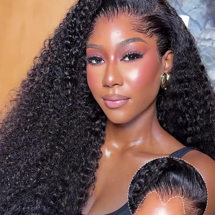M-Shaped Hairline Curly 13x4 Frontal Wig Lagos Hairline Wigs