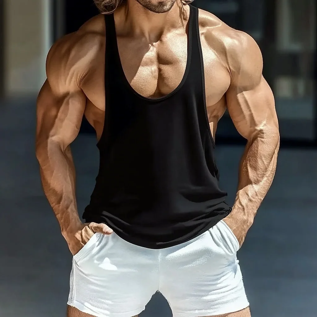 Men's Muscle-Friendly Tank Top for Summer Fitness Enthusiasts-inspireuse
