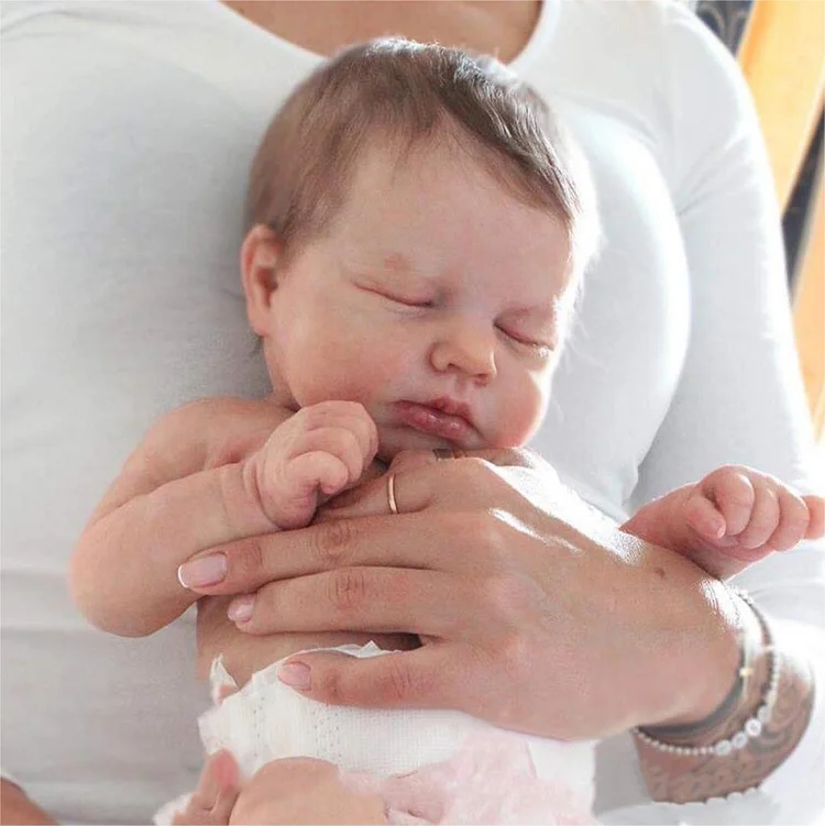  20" Realistic Reborn Newborn Chubby Cheek Face Baby Doll Girl Camille with Silicone Vinyl Washable Body for Pleased Bathing - Reborndollsshop®-Reborndollsshop®
