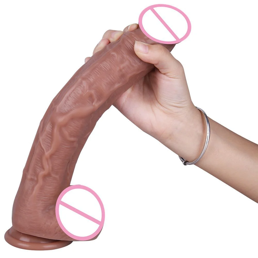 Super Large Super Thick Liquid Silicone Simulation Penis - Rose Toy