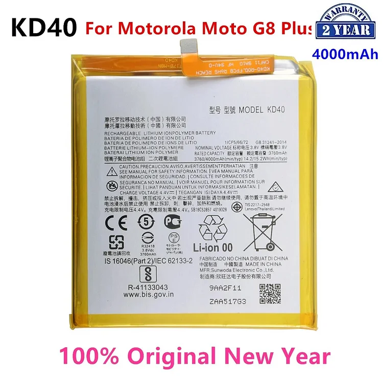 100% Original KD40 4000mAh Battery For Motorola Moto G8 Plus XT2019 XT2019-2  Phone Batteries.