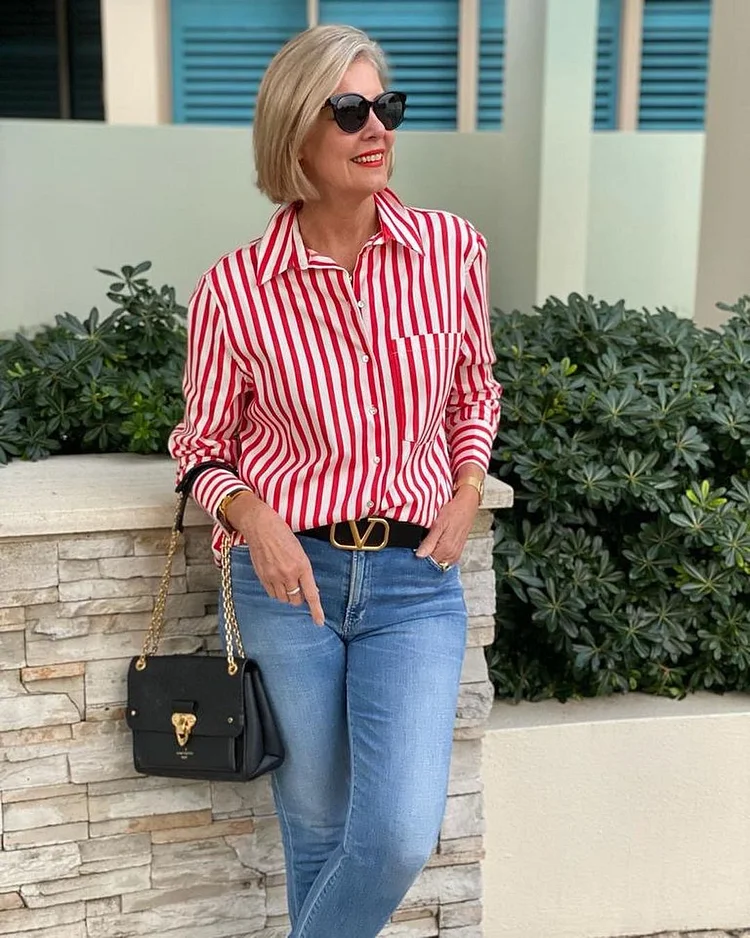 Striped Casual Style Tops and Shirts