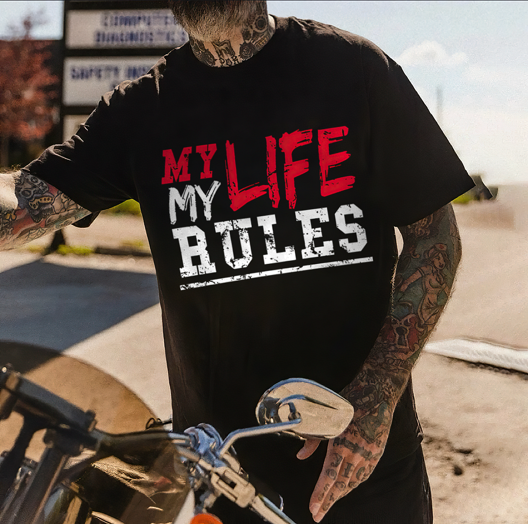 My Life My Rules Printed Men's T-shirt - Devcarry