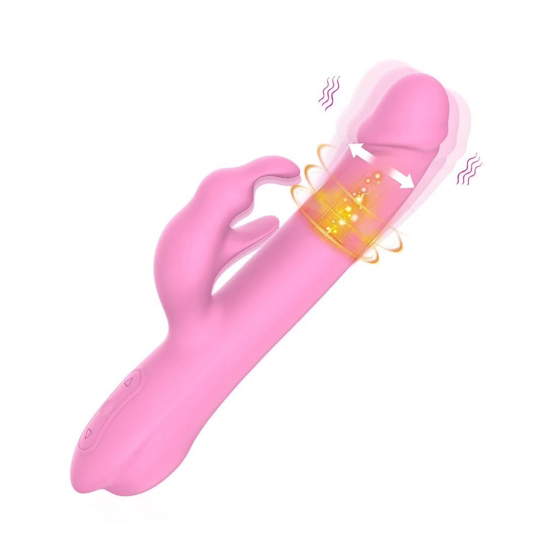 Rotatary & Vibrating Rabbit Vibrator - Rose Toy