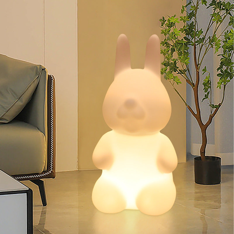 Contemporary Creative Rabbit PE Plastic LED Floor Lamp For Bedroom