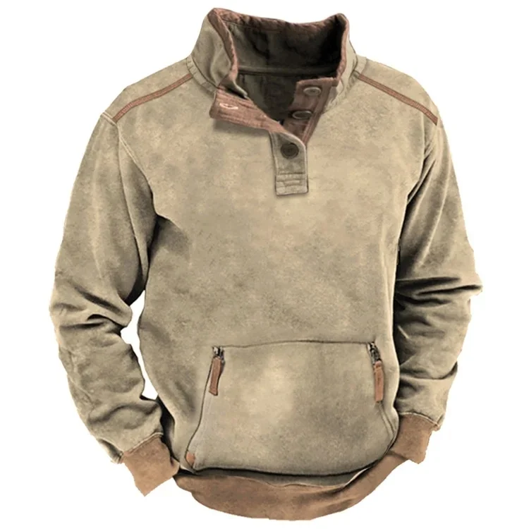 Men's Vintage Waffle Tactical Sweatshirt