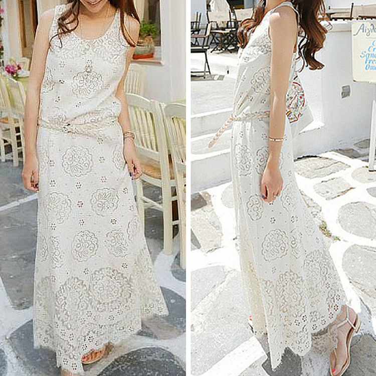 White Fairy Lace Sundress SP165635