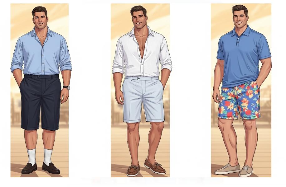 big guy's gym shorts for smart casual looks