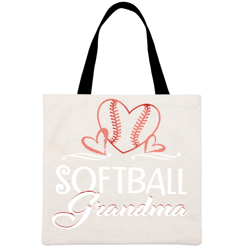 Softball grandma Printed Linen Bag-Guru-buzz