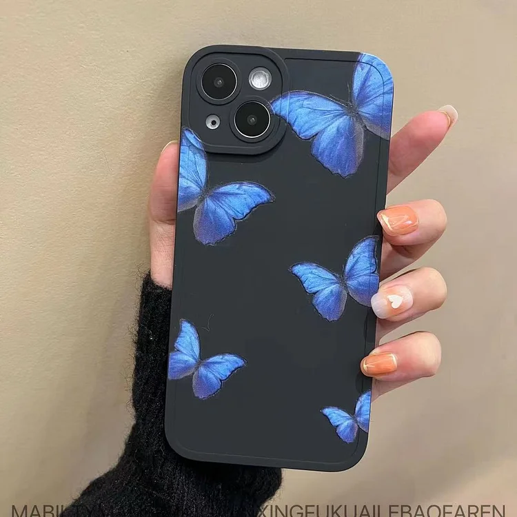 Butterfly pattern silicone phone case, comprehensive protection, anti slip and durable, suitable for iPhone phones